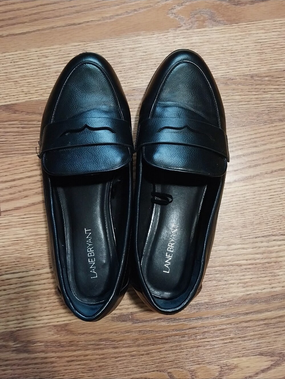 Lane Bryant Slip-On Penny Loafers Women Size 10w Black Penny Loafer